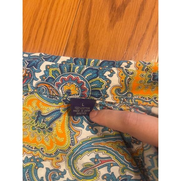 Alan Flusser Colorful Paisley Print Button Down Shirt Long Sleeve Large - Picture 4 of 5